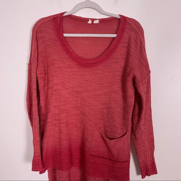 Moth | Anthropologie Orange Dip Dye Oversized Sweater - Picture 3 of 8